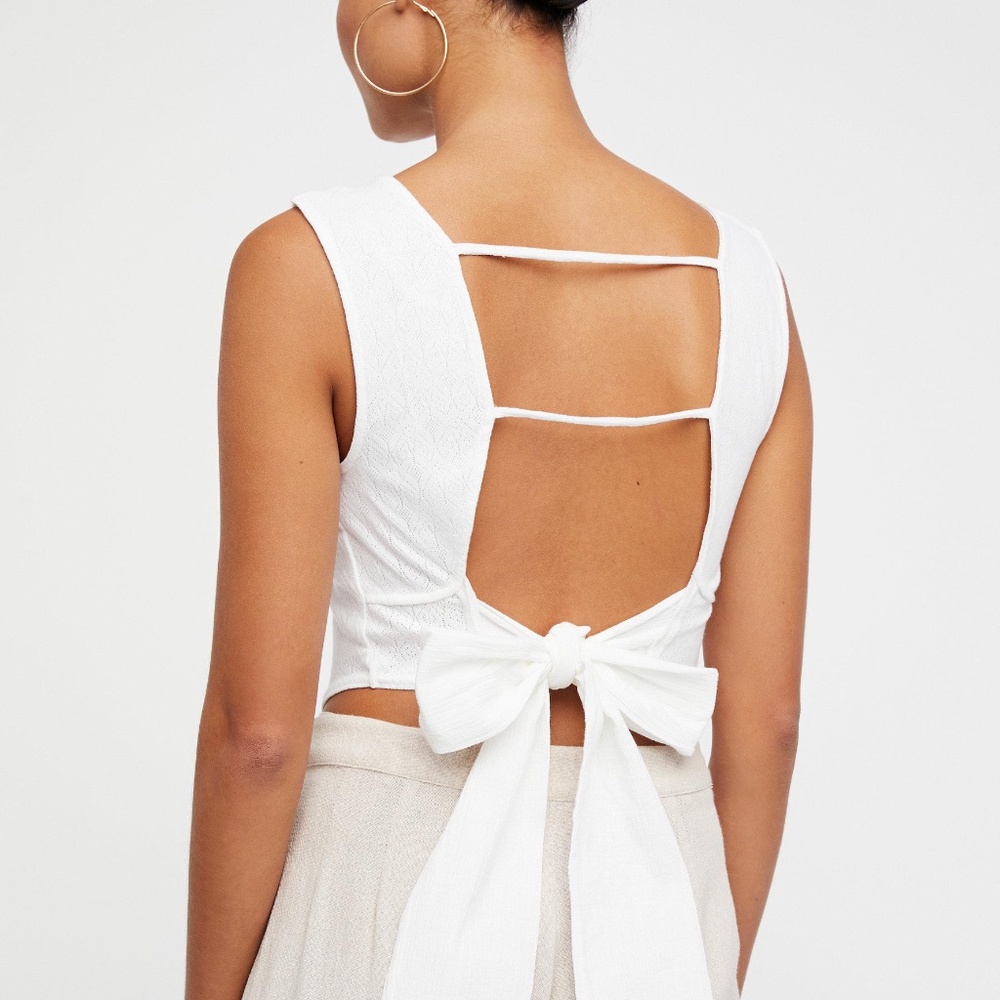 Free People To The Max Cropped Tie Back Top